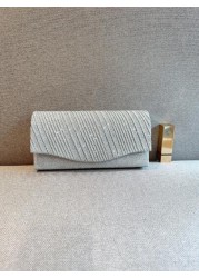 Moonlit EveBag Glamorous Elegant Exquisite Quiet Luxury Sequin Luxury Shiny Portable Mini Glitter Flap Square Bag Evening Bag Dinner Bag For Party Girl Woman Bride Perfect For Party Wedding Prom Dinne