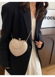 Luxury Handbags Clutch Purses Hot Heart Shape Chain Women Ladies Evening Bags