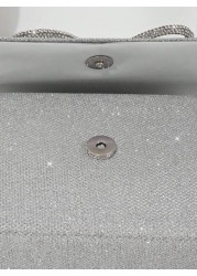 Mini Women s Glitter Rhinestone Big Bow Decor Evening Bag Prom Bags Sparkle Mini Square Handbags Bride Perfect For Party Wedding Prom Dinner Banquet Mother s Gift Perfectly Matching With New Years Out