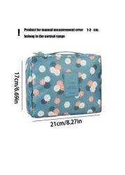 1pc Portable Travel Toiletry Bag Cosmetic Bag Large Capacity Waterproof Makeup Organizer Pouch Soft Dual Layer Cosmetic Bag Waterproof Makeup Bag Bathroom Decor Summer Makeup Organizer