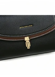 حقيبة يد نسائية لون سادة رجعي، حقائب متقاطعة نسائية من مصمم فاخر عالية الجودة من الجلد الناعم، محفظة نسائية 202