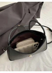 قطعة واحدة حقيبة إبطية عصرية شاملة المناسبات للنساء، حقيبة يد فاخرة عتيقة كبيرة السعة ذات شكل مربع صغير، خفيف