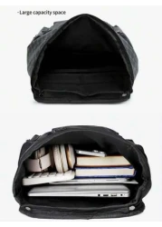 Men s Black Floral Flap Backpack Large Capacity Business Commuter Computer Bag Multi Pocket For Outdoor Activities Camping Gym Yoga Biking Perfect Gift For Men Essential For Students Backpack For Trav