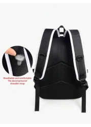 Disney Graphic Simple Letter Print Lightweight Oxford Cloth Backpack Large Capacity Laptop Bag Travel Rucksack Adjustable Straps Multi Compartment College Style Suitable For Students Summer