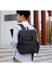 Hot Selling Men s Backpack Laptop Bag Fashion Casual Plaid Schoolbag Large Capacity Business Travel Rucksack
