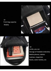 Marvel Print Backpack Minimalist Letter Design Oxford Cloth Large Capacity Laptop Bag Travel Bag School Backpack With Adjustable Straps And Multiple Compartments Suitable For Students Summer