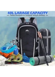 NEWHEY Hiking Backpack 40L Packable Camping Backpack For Men Women Waterproof Lightweight Hiking Daypack Hiking Bag Foldable Backpack Travel Daypack For Climbing Trekking Camping