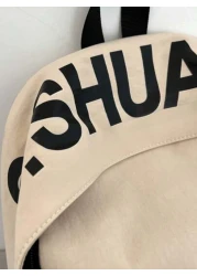 Men s Casual Backpack With Large Capacity Letter Print Minimalist Design Lightweight Versatile Suitable For Students And Commuting Unisex