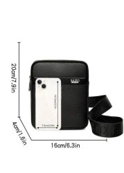 حقيبة كتف مائلة للرجال، قطعة واحدة، بجيوب جانبية، حقيبة رسول، حقيبة مربعة كاجوال، متعددة الوظائف للتنقل، لون