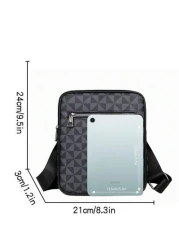 1pc Men s Shoulder Bag Vintage Crossbody Bag With Side Pocket Scratch Resistant Durable PVC Casual Bag Minimalist Style In Black Brown Great Gift For Boyfriend Or Men