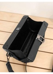 1pc Crossbody Bag Shoulder Bag Apricot Black Brown Elevated Style Sling Vacation School Summer Waterproof Mini Carry On PU Leather Black Personalized Gifts Boyfriend College Bag Freshman Vintage Trave