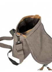 حقيبة كتف خماسية الأضلاع، تصميم سحاب به شراريب، حقيبة كلاسيكية رجالية للقيادة أو السفر أو المدرسة