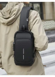 New Motorcycle Bag With Password Lock Anti Theft Crossbody Bag Men Sports Outdoor USB Interface Chest Bag Sling Bag