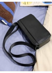 peach tree Men s Box Bag Sling Bag Shoulder Bag Small Square Bag Business PU Waterproof Flap Bag Wallet Business Storage Bag Suitable For Business Trips Graduation School Supplies