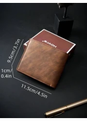 HOVI S Men s Short Wallet Fashionable Casual Vintage Dollar Wallet Multi Card Slot Multi Function Portable Short Wallet Coin Purse