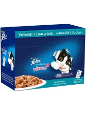 بيورينا فيليكس بجودة مظهرها مع التونة في طعام جيلي للقطط حزمة 85 غرام حزمة من 12