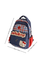 Sanrio Hello Kitty Backpack Retro Plaid Cute Cartoon Large Capacity Lightweight School Bag For Female College Students Niche Design Ideal For Classes And Casual Use Stylish Student Backpack For Everyd