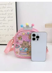 1pc Pu Zipper Closure Fashion Sweet Cute Princess Style Cartoon Capybara Shiny Square Bag Versatile Casual Highly Attractive Bag Multiple Colors To Choose From Suitable For Going Out Outdoor Daily Use