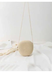 Children s Woven Straw Crossbody Bag For Beach
