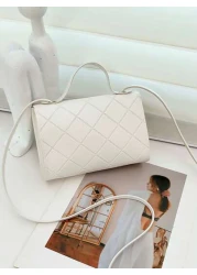 1pc Girls Metal Lock Decor Handbag Shoulder Bag Wallet Coin Purse Adjustable Strap Suitable For Daily Outdoor Travel Trekking Portable Ideal Gift