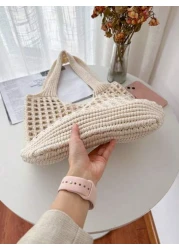 ENBEI Lightweight Casual Women s Minimalist Large Capacity Hollow Out Woven Shopping Bag Crochet Bag Mothers Day Gift For Mom Large Capacity Tote Bag For Travel School Bag