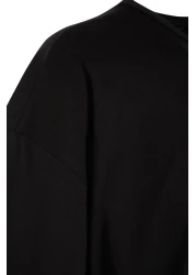  Collection Black Oversize/Wide Cut 100% Cotton Short Sleeve Basic T-Shirt Tmnss22Ts0318