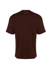  Collection Comfortable Fit Printed Brown Cotton T-Shirt - TMNSS23TS00261