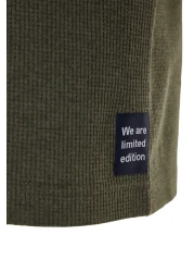  Collection Khaki Color Oversize Crew Neck Pocket T-Shirt - Tmnss23Ts00077 with Tag Detail