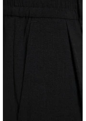  Collection Black Wide Leg Loose Fabric Baggy Pants Tmnss23Pl00039