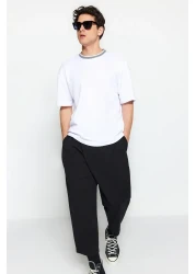 Collection Premium White Oversize/Wide Cut Knitwear Tape Textured Pique T-Shirt Tmnss23Ts00079