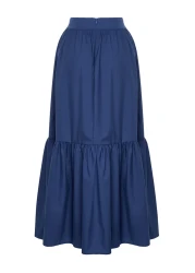  Collection Indigo Cotton Maxi Skirt - Flared Woven, TWOSS24ET00059