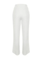  Collection Ecru High Waist Wide Leg Wide Leg Woven Trousers TWOAW24PL00332