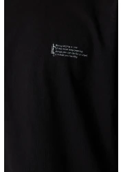  Collection Oversize Black Cotton Minimal T-Shirt - TMNSS23TS00084