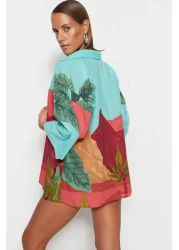  Collection طقم قميص وشورت من القطن بنمط المناظر الطبيعية للشاطئ - TBESS22AU0040