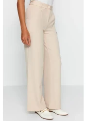  Collection بنطال قماش مطوي عالي الخصر بأرجل واسعة - TWOAW21PL0076