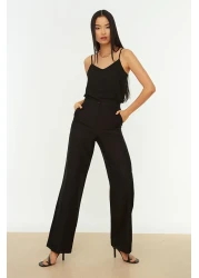  Collection Wide Leg Black Woven Trousers - Twoaw21Pl0332