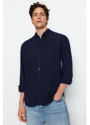  Collection قميص من القطن بنسبة 100% باللون الأزرق الداكن للجنسين - TMNSS23GO00099 TMNSS23GO00099