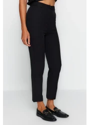  Collection Black Basic Cigarette Narrow Leg Woven Fabric Trousers Twoss19St0038