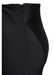  Collection Satin Woven Black Long Skirt - TPRAW24ET00040