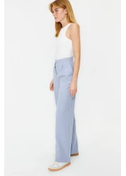  Collection Light Blue Wide Leg Woven Trousers - Twoaw22Pl0139