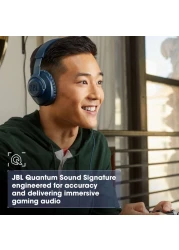 JBL Quantum 100 Gaming Headphone Over-Ear With Detachable Voice-Focus Boom Mic Blue