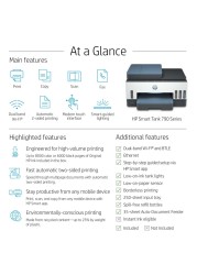 أتش بي سمارت تانك 795 طابعة حرارية ذكية نافثة للحبر الكل في واحد، بتقنية Wi-Fi، أسود وأزرق