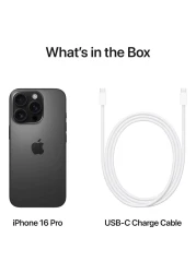 أبل آيفون 16 برو هاتف ذكي بمساحة ذاكرة 512 غيغابايت يدعم إتصال 5G - تيتانيوم أسود