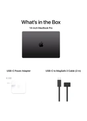 ابل ماك بوك برو 14 انش، 18 جيجابايت رام، 512 جيجابايت اس اس دي، اسود (شريحة ابل ام 3 برو، وحدة معالجة مركزية 11 نواة ووحدة معالجة رسومية 14 نواة، لوحة مفاتيح انجليزية/عربية، MRX33AB/A)