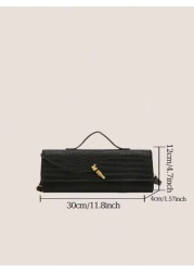 1 Pc Fashion Classic Versatile Daily Commuting Style Solid Color Crocodile Pattern PU Leather Long Strip Flip Style Women s Handbag Suitable For Daily Commuting Daily Clothing Matching And Giving Gift