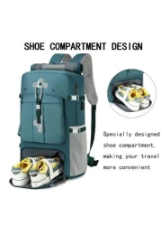 حقيبة ظهر سفر خفيفة الوزن واسعة ، حقيبة ظهر للتنزه مع فصل جاف وبلل ، حقيبة ظهر للتنزه في الهواء الطلق مع منفذ USB