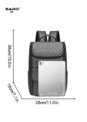 saroxi Men s Fashion Backpack Casual Dual Shoulder Backpack Korean Printed Wear Resistant Waterproof Large Capacity Travel Laptop Hiking Bag Zipper Suitable For Commute PU Black Floral Pattern Gift Fo