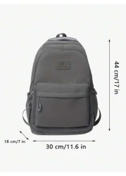  High Capacity Backpack For Teens Casual Nylon School Bag With Adjustable Strap Zipper Closure Polyester Lining Sewing Thread Detail Wet Wipe Clean 33 46inch Shoulder Strap Ideal For Outings