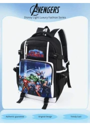 Marvel Print Backpack Minimalist Letter Design Oxford Cloth Large Capacity Laptop Bag Travel Bag School Backpack With Adjustable Straps And Multiple Compartments Suitable For Students Summer