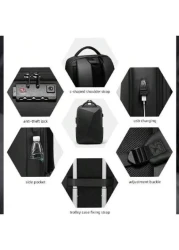 resilver Anti Theft Backpack Waterproof Black Business USB Charging EVA Hard Case Travel Laptop Backpack Fit For 16 Inch Notebook Christmas Fall University School Bag For School College Gifts Scream B